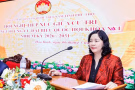 La présidente du Comité central du Front de la Patrie du Vietnam (FPV), Bui Thi Minh Hoai, a rencontré le 6 mars des électeurs de la circonscription n°5 dans la province septentrionale de Phu Tho, dans le cadre des élections à l’Assemblée nationale pour le mandat 2026-2031. Photo: VNA