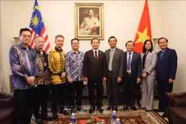 Le vice-Premier ministre Tran Hong Ha rencontre Dato’ Jeffery Tan, secrétaire général de la Chambres de commerce et d'industrie chinoises associées de Malaisie (ACCCIM). Photo: VNA