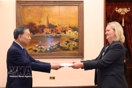 L'ambassadrice Lina Gandløse Hansen du Danemark a présenté le 3 octobre 2026 ses lettres de créance au secrétaire général du Parti et président To Lam. Photo : VNA