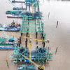 Chantier du projet de pont Tran Hung Dao à Hanoï. Photo: VNA