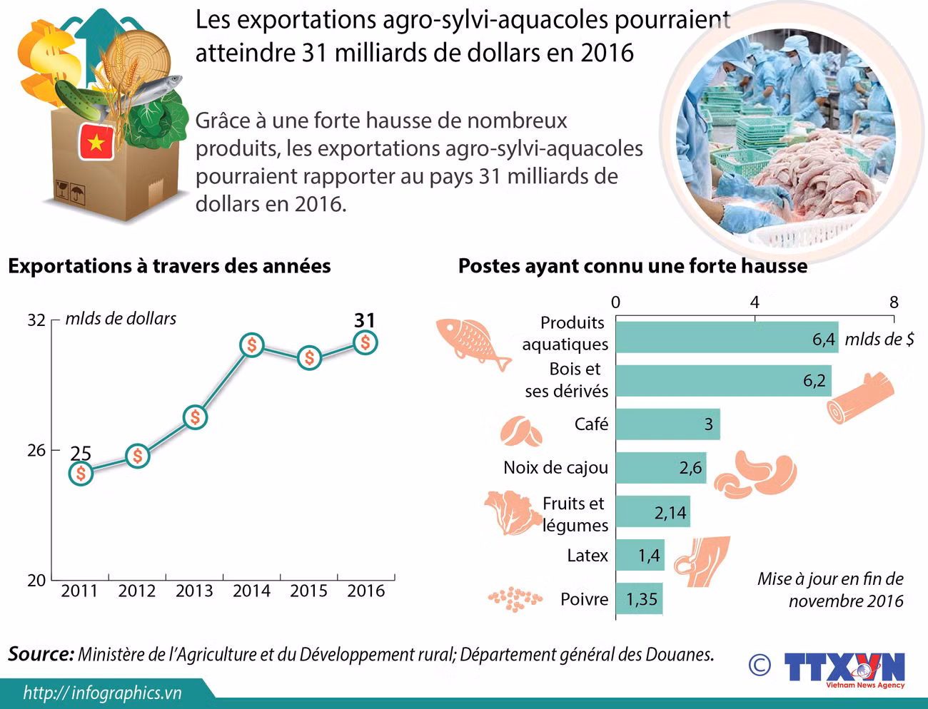 Les exportations agro-sylvi-aquacoles pourraient atteindre 31 mlds de $ ảnh 1