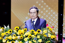 Le président de l’Assemblée nationale Tran Thanh Man prend la parole lors de la cérémonie. Photo : VNA