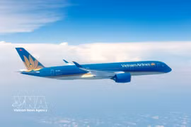Un avion gros-porteur utilisé par Vietnam Airlines pour ses vols vers l'Europe. Photo d'illustration : PV/Vietnam+
