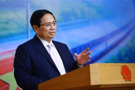 Le Premier ministre Pham Minh Chinh prend la parole lors de l'événement. Photo: VNA