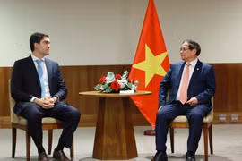 Le Premier ministre Pham Minh Chinh (droite) et un dirigeant du groupe Vale. Photo: VNA