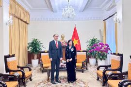 La vice-ministre Le Thi Thu Hang et l'ambassadeur d'Arménie au Vietnam, Suren Baghdasaryan. Photo: ministère des Affaires étrangères