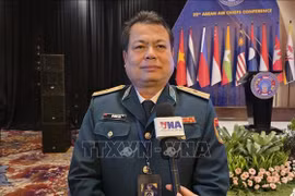 Le général de brigade Vu Hong Son, commandant de l’Armée de l’air et de la défense anti-aérienne du Vietnam, à la 22e Conférence des commandants de l’armée de l’air de l’ASEAN. Photo: VNA