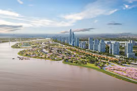 Perspective du projet d’investissement et de construction de l’Axe de l’avenue paysagère du fleuve Rouge. Photo: VNA