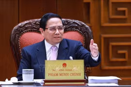 Le Premier ministre Pham Minh Chinh lors de la réunion. Photo: VNA