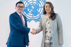 La Directrice exécutive de l’Office des Nations Unies contre la drogue et le crime (ONUDC), Ghada Fathi Waly, et l’ambassadeur Vu Le Thai Hoang, chef de la Mission permanente du Vietnam auprès des Nations Unies et des organisations internationales à Vienne. Photo: https://nhandan.vn/