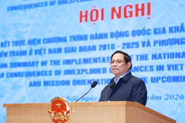 Le Premier ministre Pham Minh Chinh préside la conférence. Photo: VNA