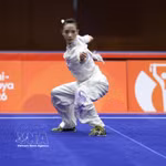 La wushuiste Duong Thuy Vi. Photo: VNA