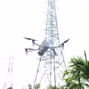 Utilisation de drones pour l'inspection des lignes électriques. Photo: VNA