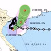 Carte indiquant la trajectoire et l'intensité prévues du typhon Narra au 25 août 2026 à 08h00. Photo : NCHMF