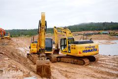 Construction du réservoir de Duong Dông 2. Photo : baoangiang.com