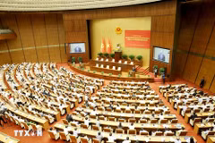 Conférence nationale visant à appréhender et à déployer la résolution du Politburo sur la mise en oeuvre de la politique étrangère du 14e Congrès du Parti. Photo : VNA