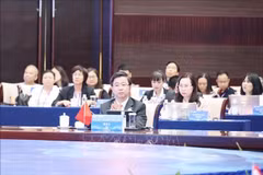 Le vice-ministre vietnamien des Sciences et Technologies, Bui Hoàng Phuong, lors de la table ronde ministérielle ASEAN-Chine sur l’IA, à Nanning, le 18 septembre. Photo : VNA