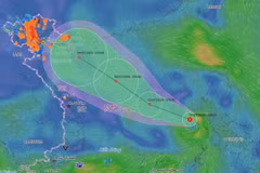 Carte de situation du système dépressionnaire tropical sur la Mer Orientale. Photo: Système vietnamien de surveillance des catastrophes naturelles