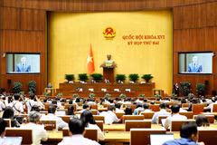 Vue de la de la deuxième session de l’Assemblée nationale de la 16e législature, à Hanoi, le 23 octobre. Photo: VNA