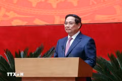 Le Premier ministre Pham Minh Chinh s’exprime lors de la 81e Conférence nationale sur la sécurité publique. Photo : VNA