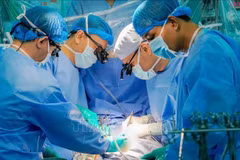 Des médecins du Centre médical universitaire de Hô Chi Minh-Ville effectuant une transplantation cardiaque sur un patient. Photo : VNA