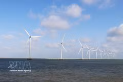Parc éolien de la centrale éolienne de Duyên Hai, dans le quartier de Truong Long Hoa, province de Vinh Long (Sud). Photo : VNA