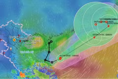 Le typhon Saudel s’est formé au-dessus de la Mer Orientale et se déplace vers le nord-est ; mais devrait s’éloigner du Vietnam. Photo : VNDMS