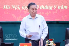 Le secrétaire général du Parti et président de la République, Tô Lâm, s'exprime lors de la conférence du Comité central du Parti pour la Sécurité publique, à Hanoi, le 30 septembre. Photo: VNA