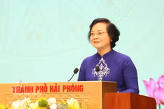 La vice-Première ministre et présidente du Comité national des personnes âgées du Vietnam, Pham Thi Thanh Trà, s’exprime lors de l’événement, à Hai Phong, le 1er octobre. Photo : VNA