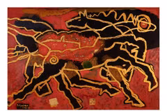 « Cheval », Nguyên Ngoc Tho, peinture laquée. Photos: baolaocai.vn