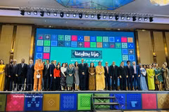 Délégués participant à la cérémonie marquant le 96e anniversaire de la Fête nationale de l’Arabie saoudite, à Hanoi, le 23 septembre. Photo: VNA