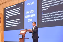 Le président du Comité populaire de Hô Chi Minh-Ville, Nguyên Van Duoc, s'exprime lors de la Conférence des investisseurs 2026. Photo: Comité d'organisation