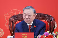 Le secrétaire général Tô Lâm lors de la conférence de presse internationale sur les résultats du 14e Congrès national du Parti communiste du Vietnam. Photo : VNA