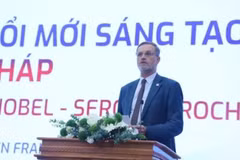 L’ambassadeur de France au Vietnam, Olivier Brochet, prend sa parole au forum. Photo: VNA