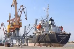 Manutention de marchandises au port de Hoang Dieu - Chua Ve.