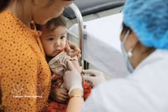 La vaccination a protégé des millions d'enfants vietnamiens contre de nombreux types de maladies. Photo : VNA