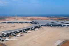 Le chantier de l'aéroport international de Long Thành. Photo: VNA