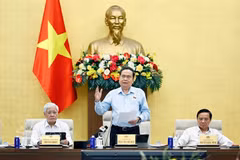 Le président de l’Assemblée nationale, Trân Thanh Mân, s’exprime lors de la réunion avec le Conseil des affaires ethniques, les commissions et le bureau de l’Assemblée nationale, à Hanoi, le 6 juillet. Photo : VNA