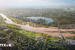 S’étendant sur plus de 11.400 hectares, cette initiative représente le projet le plus ambitieux de l’histoire de la capitale vietnamienne, conçu pour redéfinir l’espace de développement urbain des rives du fleuve Rouge pour les décennies à venir et concrétiser les orientations majeures du Politburo sur le développement de la capitale Hanoi d’ici 2030, avec une vision à l’horizon 2045. Photo: VNA