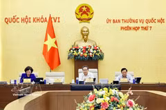 Le président de l’Assemblée nationale, Trân Thanh Mân, s’exprime lors de la septième séance du Comité permanent de l’Assemblée nationale. Photo : VNA