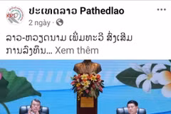 L’article sur la visite officielle du Premier ministre vietnamien Lê Minh Hung au Laos paru sur la page Facebook officielle du journal Pathetlao. Photo : VNA