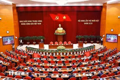 Vue du 11e Plénum du Comité central du Parti du 13e mandat, à Hanoi. Photo : VNA