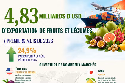 Les exportations de fruits et légumes atteignent 4,83 milliards de dollars en sept mois