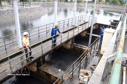 La société de drainage de Hai Phong gère le réseau de drainage du centre-ville. Photo : VNA