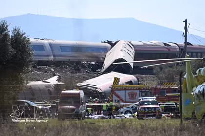 L'accident ferroviaire se produit mercredi matin à Urda, dans la province espagnole de Tolède. Photo: Xinhua/VNA