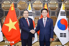 Le président de l’Assemblée nationale du Vietnam, Tran Thanh Man, et son homologue sud-coréen Cho Jeong Sik. Photo: VNA