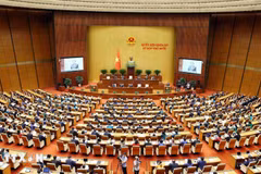 Ouverture de la 10e session de la 15e Assemblée nationale du Vietnam. Photo: VNA
