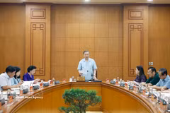 Séance de travail entre le secrétaire général du Parti communiste du Vietnam et président de la République, To Lam, et le comité du Parti du ministère de la Santé. Photo: VNA