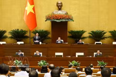 Le vice-président de l'Assemblée nationale, Nguyen Hong Dien, préside une séance. Photo : VNA