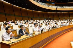 Les députés votent des lois et des résolutions. Photo : VNA
